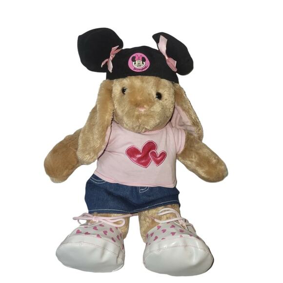 Build A Bear Bunny Rabbit Pawlette Minnie mouse ears hat shoes Disneyland heart - Picture 1 of 9